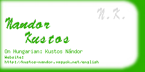 nandor kustos business card